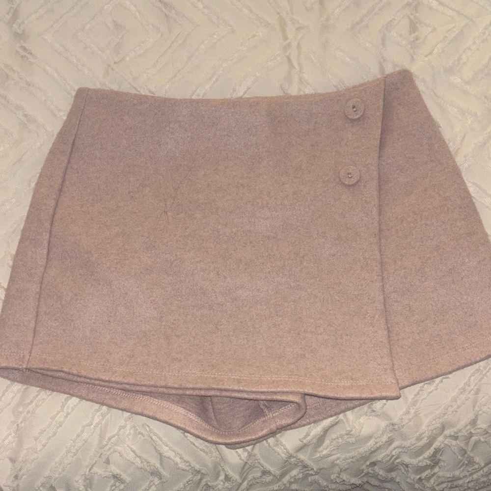 Stylish Tan Mini Skirt with Button Detail